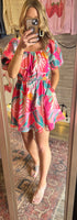 Tropical Floral Puff Sleeve Dress
