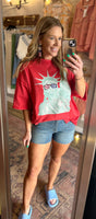 Statue Of Liberty Oversized Tee / red