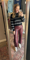 Another Love Vino Sparkle Vegan Leather crop pants