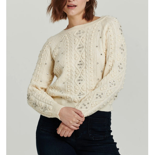 Another Love Carlotta Embellished Sweater / Birch