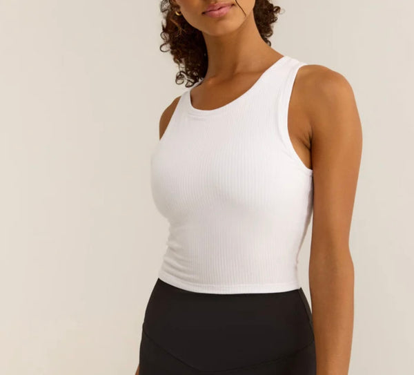 Z Supply Active Count Me In Rib Tank/white