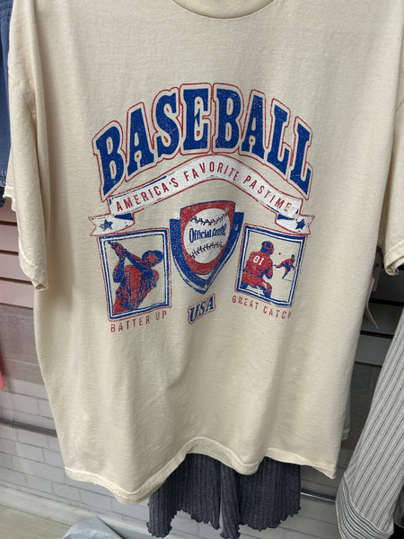 Baseball Club Oversized Tee / off white